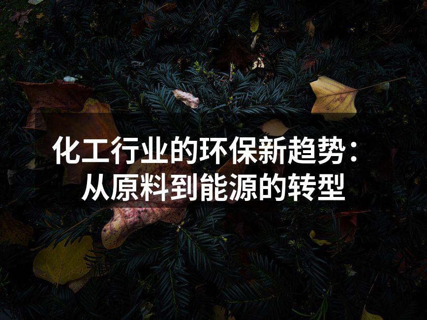 化工行业的环保新趋势：从原料到能源的转型