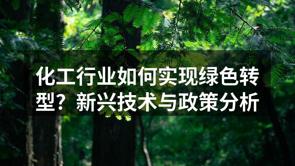 化工行业如何实现绿色转型？新兴技术与政策分析